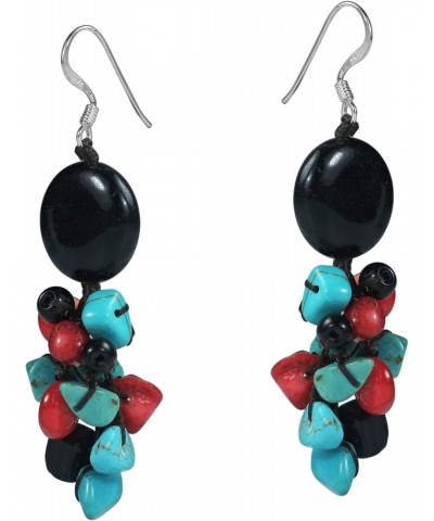 Summer Beach Vibe Black .925 Silver Cluster Earrings $9.35 Earrings