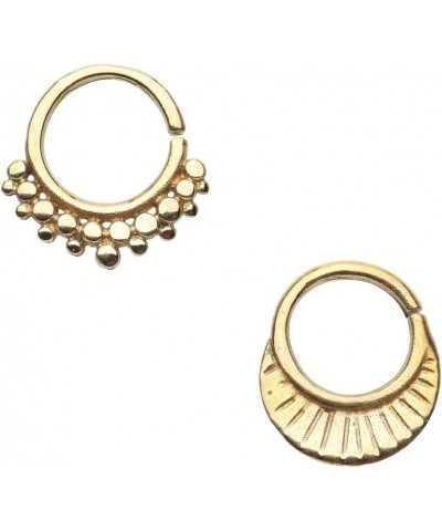 Jewelry Set of 2 Golden African Lotus Lovely Royal Tribal Brass Bendable Twist Hoop Rings 16g 9mm African/Tribal $9.24 Body J...