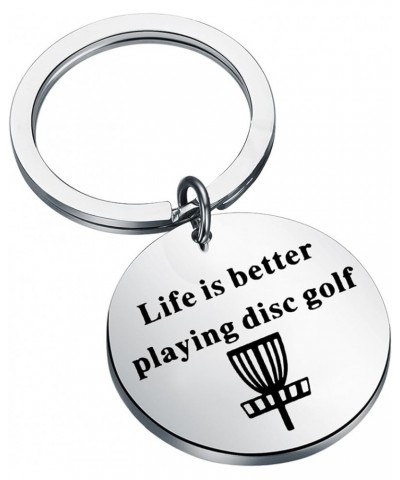 Disc Golf Keychain Golfer Gift for Player Life Is Better Playing Disc Golf Golfing Lover Keychain Silver $11.03 Pendants