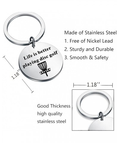 Disc Golf Keychain Golfer Gift for Player Life Is Better Playing Disc Golf Golfing Lover Keychain Silver $11.03 Pendants