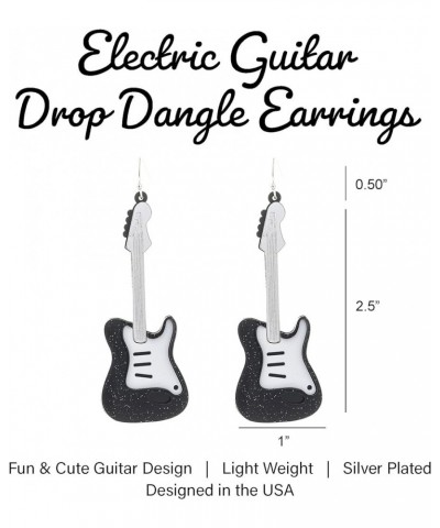 Electric Guitar Drop Dangle Earrings for Women – Rock n Roll – Country - Music Lovers Fashion – Festivals – Gold Plated – wit...