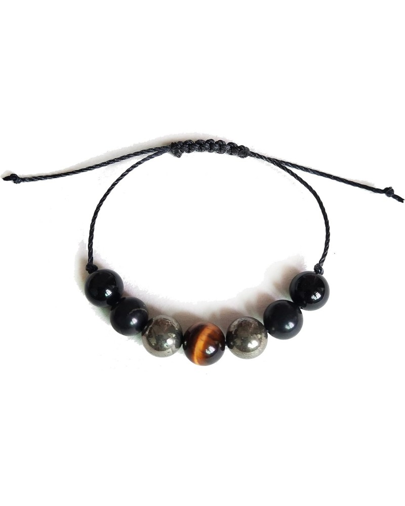 Shungite,Tiger Eye,Black Tourmaline,Pyrite, Lower Chakras,String Bracelet $8.55 Bracelets