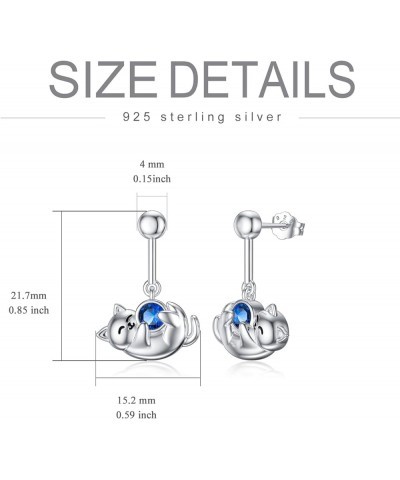 Cat Earrings 925 Sterling Silver Cute Earrings Hypoallergenic Nickel Free Earrings for Sensitive Ears Silver Stud Earrings Ka...