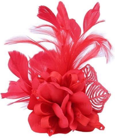 Vintage Feather Flower Brooch for Women Men Elegant Feather Brooches Pin Dress Accessories Jewelry Gift Red,rose Red,pink $7....