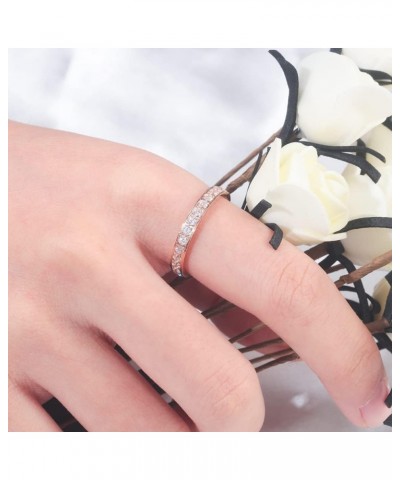 Stainless Steel Cubic Zirconia Band Rings for Women Girls 7 PInk $8.63 Rings