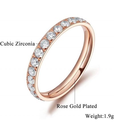 Stainless Steel Cubic Zirconia Band Rings for Women Girls 7 PInk $8.63 Rings