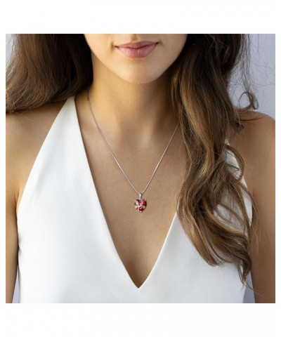 Birthstone Heart Necklace for Women 925 Sterling Silver Butterfly Pendant Created Gemstone Jewelry Gifts 7-ruby-Jul $35.09 Ne...