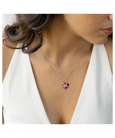 Birthstone Heart Necklace for Women 925 Sterling Silver Butterfly Pendant Created Gemstone Jewelry Gifts 7-ruby-Jul $35.09 Ne...