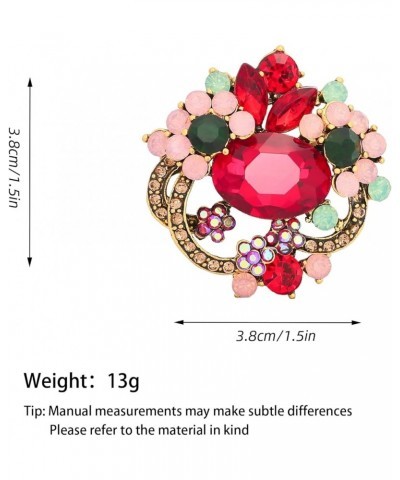 Premium Maple Leaf Brooch for Women Rhinestone Crystal Leaf Brooch Pin Maple Leaf Brooch D-red $8.54 Brooches & Pins