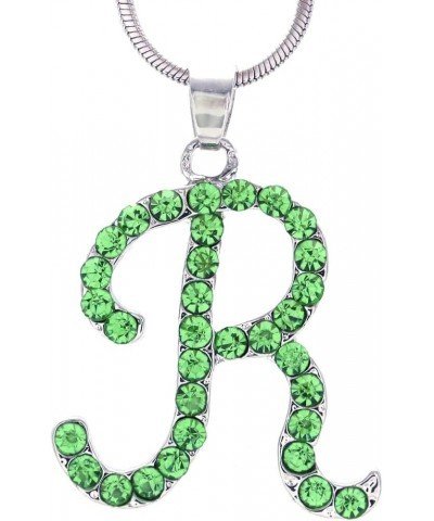 Initial Letter R Pendant Necklace Charm Ladies Women Fashion Jewelry Green $9.27 Necklaces