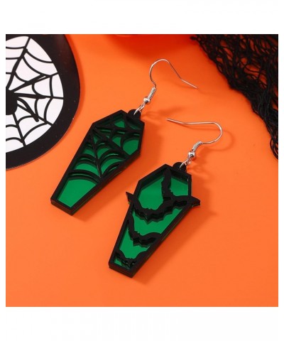 Halloween Coffin Mirror Earrings Acrylic Bat Spider Web Horror Casket Dangle Drop Earring Punk Jewelry Gifts for Women Girls ...