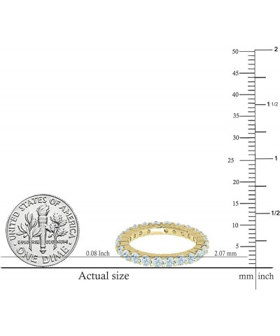 1.00 Carat (ctw) 14K Gold Round Aquamarine Ladies Eternity Wedding Anniversary Stackable Band 1 CT Yellow Gold $162.77 Rings