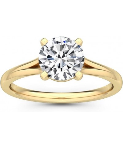 1-5 Carat (ctw) White Gold Round Cut LAB GROWN Diamond Solitaire Engagement Ring (Color H-I Clarity VS1-VS2) 9.0 Yellow Gold ...