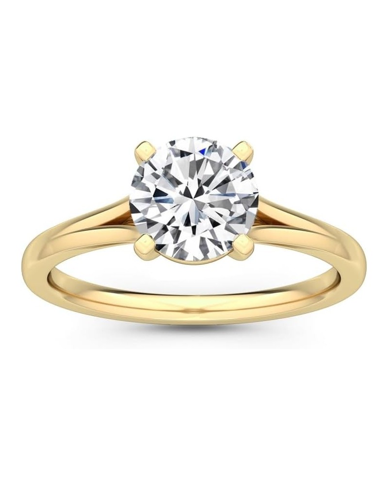 1-5 Carat (ctw) White Gold Round Cut LAB GROWN Diamond Solitaire Engagement Ring (Color H-I Clarity VS1-VS2) 9.0 Yellow Gold ...