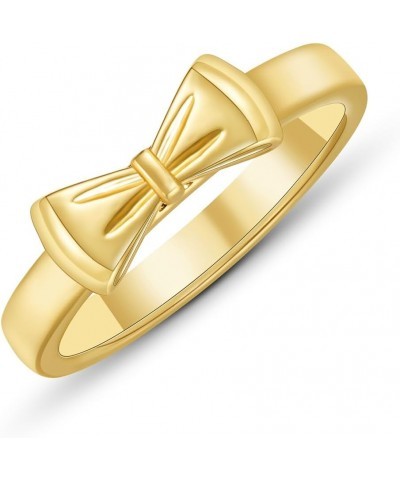 Bow Ring, Gold/Silver Bow Rings Ribbon Jewelry for Women Girl 11 gold $9.85 Rings