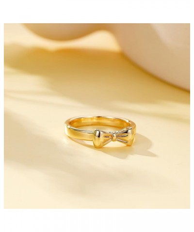 Bow Ring, Gold/Silver Bow Rings Ribbon Jewelry for Women Girl 11 gold $9.85 Rings