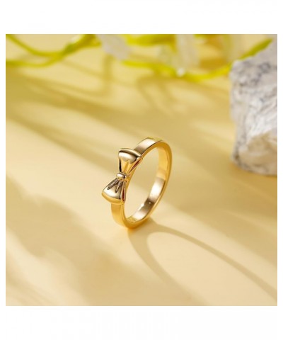 Bow Ring, Gold/Silver Bow Rings Ribbon Jewelry for Women Girl 11 gold $9.85 Rings