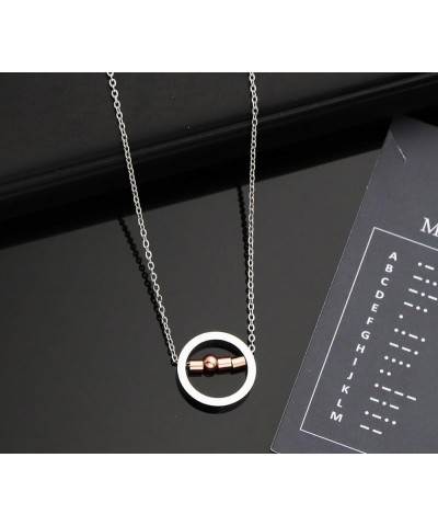 Initial Necklaces in Morse Code for Women Girls Teen Morse Code Alphabet Letters Name Necklace Gift for Her Y $10.07 Necklaces