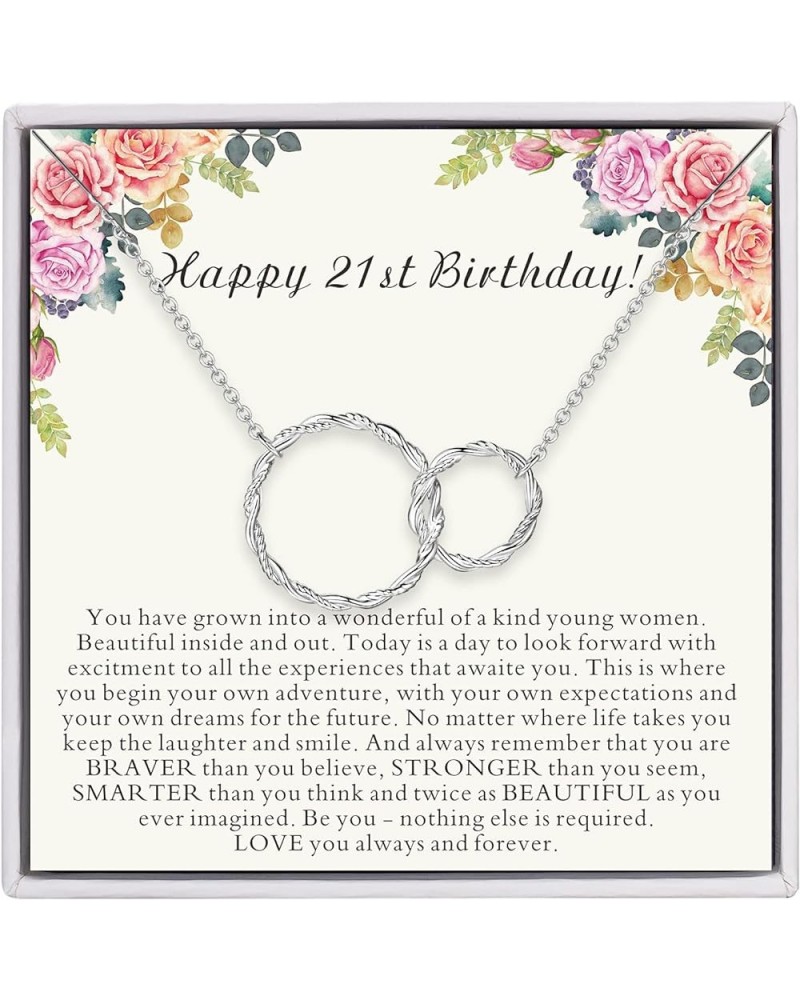 21st Birthday Gifts for Her, 925 Sterling Silver Necklaces for Women 21st Birthday Gifts for Women Daughter Gitfs from Mom, G...