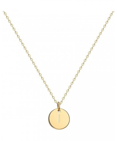 Initial Necklaces for Women 14K Gold Plated Dainty Letter Necklce Round Coin Disc Pendant Double Side Engraved A-Z Necklace P...