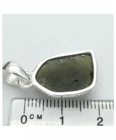 925 Sterling Silver Moldavite Necklace Real for Women Healing Crystal, Green Natural Energy Gemstone Pendant for Protection a...