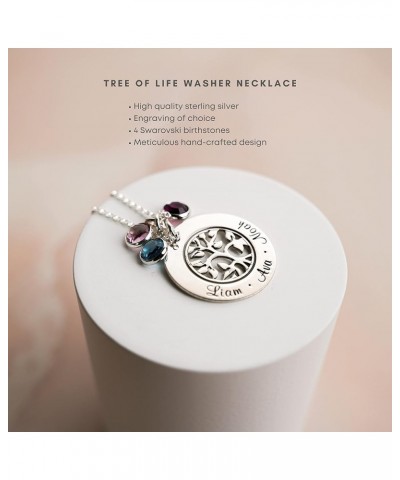 My Tree of Life Washer with up to Four Selected Swarovski Birthstone. Customizable with names and words of your choice 20" Ba...