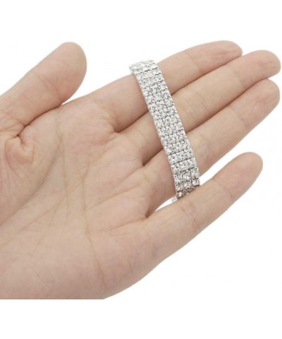 Ladies Rhinestone Bracelet Stretch Silver Tone Womens Elastic Bracelet Bangles Small Wrist Gold Tone Silver 3 $8.99 Bracelets