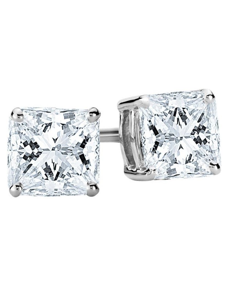 0.5-5 IGI Certified LAB-GROWN Princess Cut Diamond Earrings 4 Prong Screw Back Ultra Premium Collection (E-F Color, SI1-SI2 C...