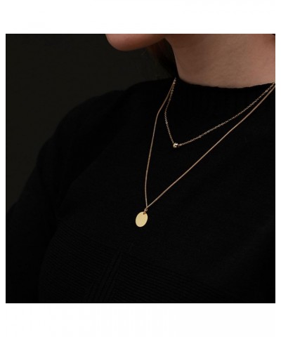 Layered Heart Necklace Pendant Layering Necklaces in 14K Gold Dainty Layering Necklace Set for Women, 14"-32 Style:Layer Ball...