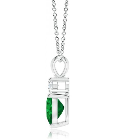 Natural Emerald Solitaire Heart Pendant Necklace for Women, Girls in 14K Solid Gold/Platinum | May Birthstone | Jewelry Gift ...