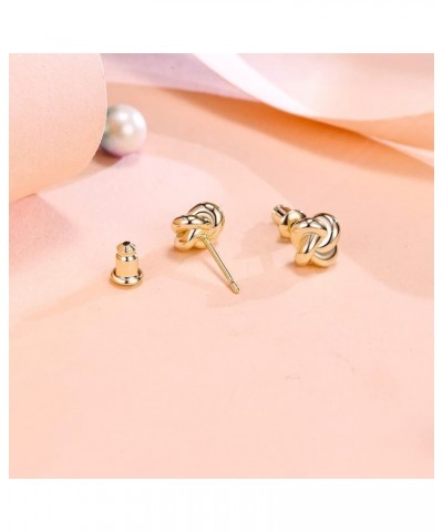 14K Gold Plated Love Knot Earrings for Women and Girls Gold Stud Earrings Hypoallergenic Earrings for Men Gold Stud Earrings ...