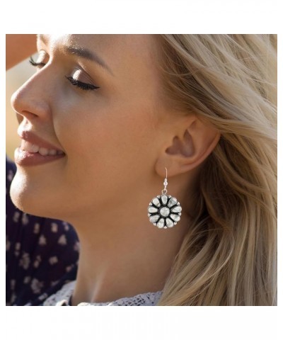 Howlite Earrings in Sterling Silver 925 Jewelry Southwest Flowers $22.88 Earrings