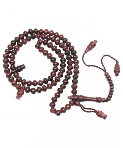 Handcrafted Tamarind Wood Tasbih Muslim Prayer Beads with 8x9mm Contoured 99-Bead Count with Gift Box (Islamic Tasbeeh, Tesbi...