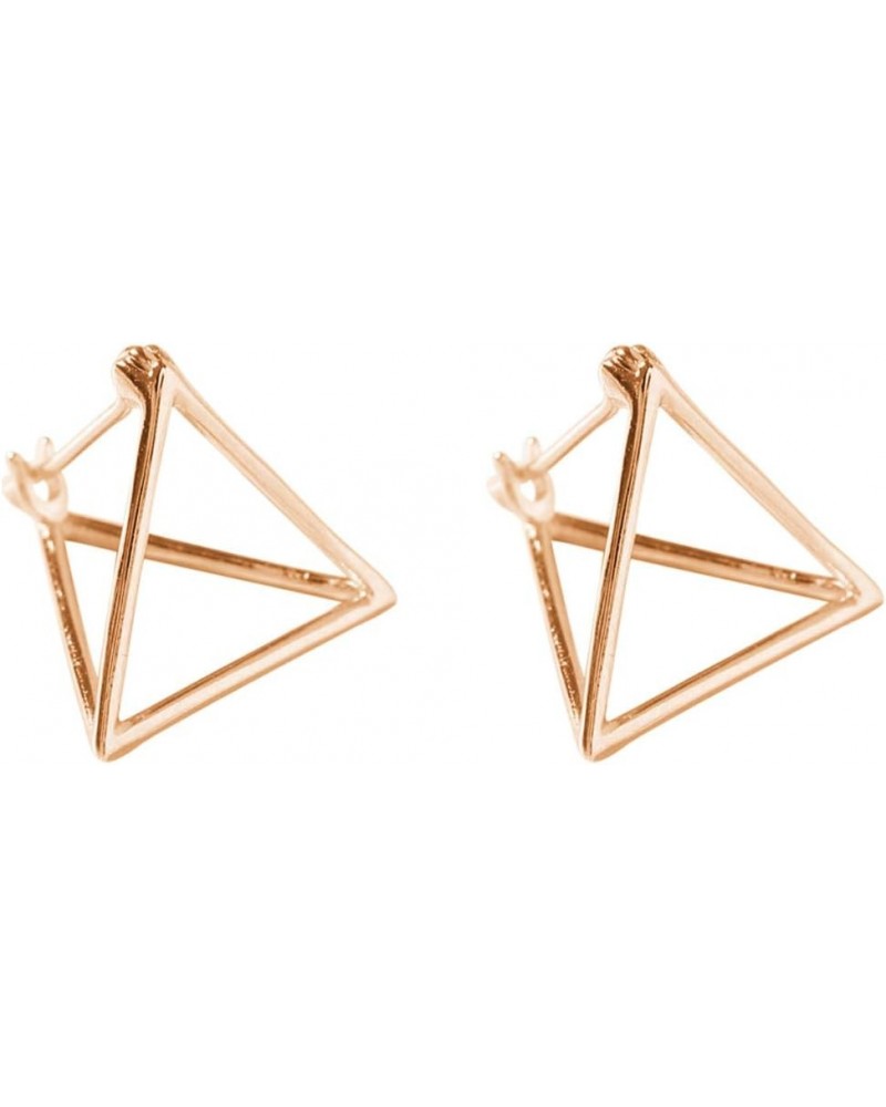 Simple Geometric Triangle S925 Sterling Silver Earrings Rose gold $10.59 Earrings