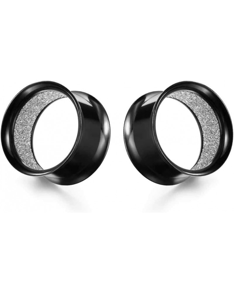 Upgrade Eyelet Tunnels And Plugs Flesh Ear Gauges Earrings Piercing Double Flared Stretchers Expander 6mm to 25mm. Black 1"(2...