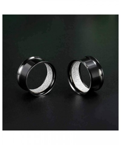 Upgrade Eyelet Tunnels And Plugs Flesh Ear Gauges Earrings Piercing Double Flared Stretchers Expander 6mm to 25mm. Black 1"(2...