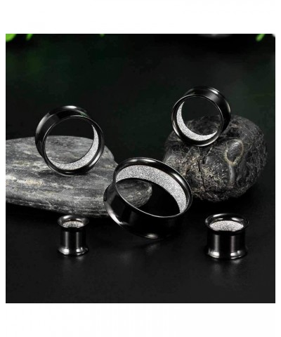 Upgrade Eyelet Tunnels And Plugs Flesh Ear Gauges Earrings Piercing Double Flared Stretchers Expander 6mm to 25mm. Black 1"(2...