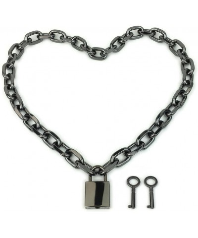Padlock Chain Necklace Collar Choker with Two Keys and Box for Women, Men and Pet 18 Inch I $11.75 Necklaces