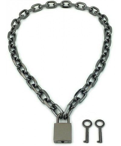 Padlock Chain Necklace Collar Choker with Two Keys and Box for Women, Men and Pet 18 Inch I $11.75 Necklaces