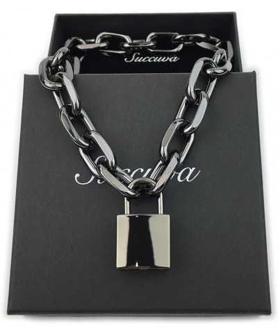 Padlock Chain Necklace Collar Choker with Two Keys and Box for Women, Men and Pet 18 Inch I $11.75 Necklaces