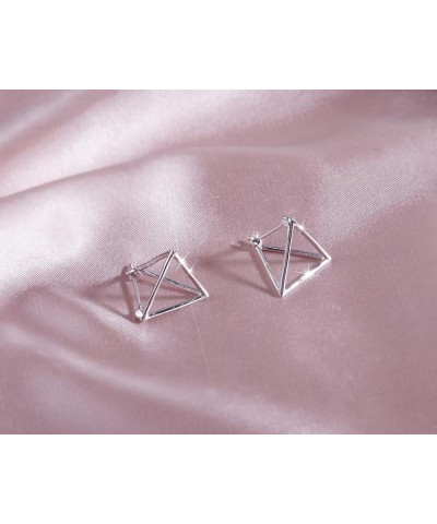 Simple Geometric Triangle S925 Sterling Silver Earrings Rose gold $10.59 Earrings