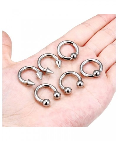 2G 4G 6G 8G 10G 12G 14G 16G Septum Rings Silver Black Surgical Steel Heavy Gauges Earrings stretching kit Eyebrow Lip Septm N...