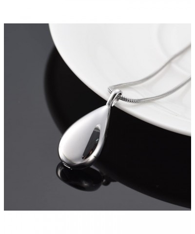 Always in My Heart Engrave Teardrop Memorial Urn Necklace Stainless Steel Teardrop Pendant for Cremation Ashes $19.83 Necklaces