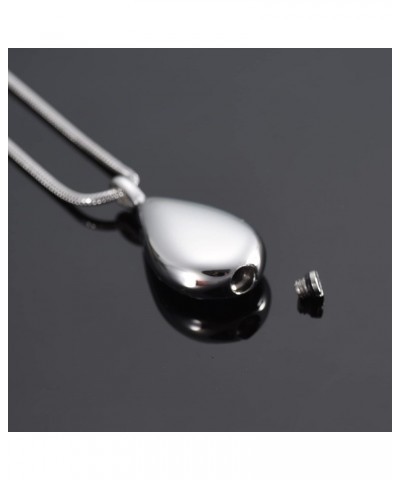 Always in My Heart Engrave Teardrop Memorial Urn Necklace Stainless Steel Teardrop Pendant for Cremation Ashes $19.83 Necklaces