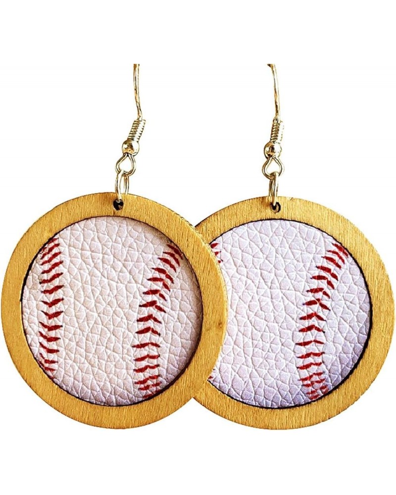 Retro Sports Ball Leather Dangle Earrings Baseball Basketball Soccer Volleyball Shape Earrings for Women Girls Jewelry Y $6.1...