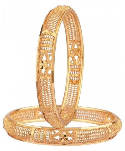 Indian Style Bollywood Traditional Wedding Bridal Bracelet Bangle Set Jewelry Style 2 Gold (Set Of 2 Pcs) 2-10 $10.00 Bracelets