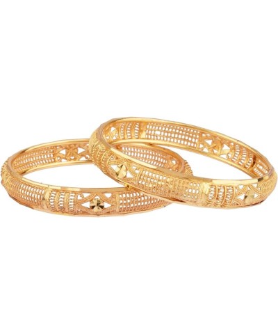 Indian Style Bollywood Traditional Wedding Bridal Bracelet Bangle Set Jewelry Style 2 Gold (Set Of 2 Pcs) 2-10 $10.00 Bracelets