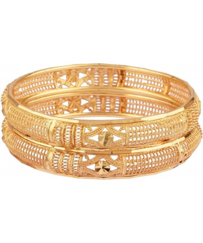 Indian Style Bollywood Traditional Wedding Bridal Bracelet Bangle Set Jewelry Style 2 Gold (Set Of 2 Pcs) 2-10 $10.00 Bracelets