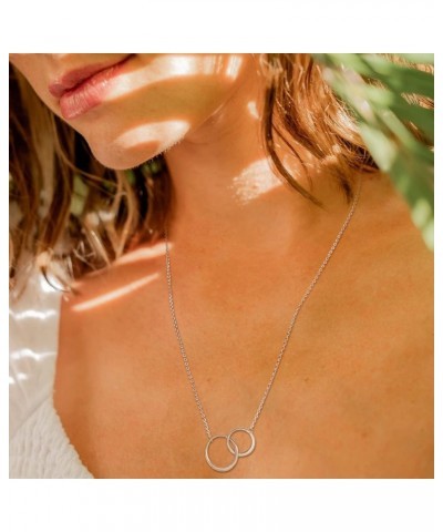 Soul Sister Necklace BFF Long Distance Friends Forever Friendship Gift Sterling Silver 2 Interlocking Infinity Double Circles...