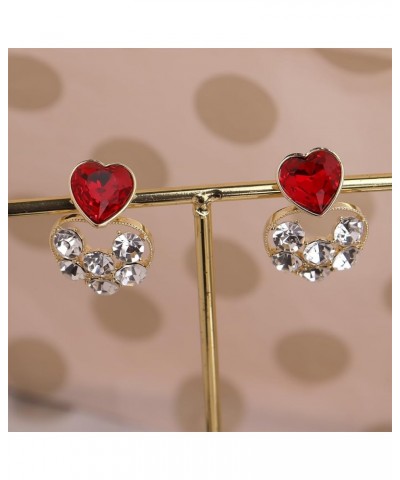 Rhinestone Double Hearts Dangle Valentine earrings for Women Teen Girls – Sparkly Crystal Cubic Zirconia love Heart Drop Dang...